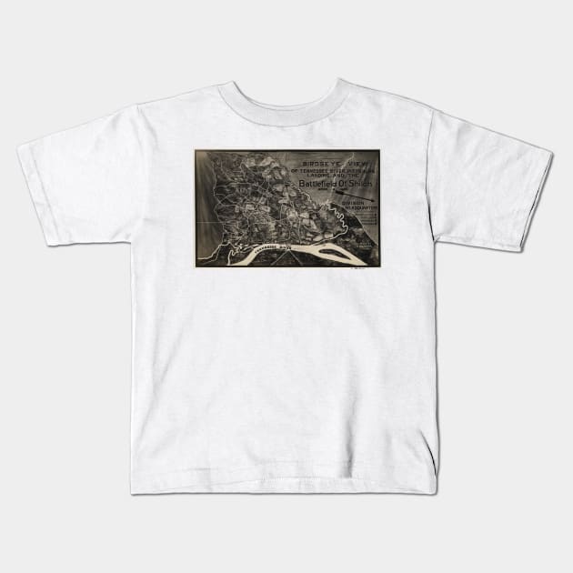 Vintage Map of The Shiloh Battlefield (1917) Kids T-Shirt by Bravuramedia